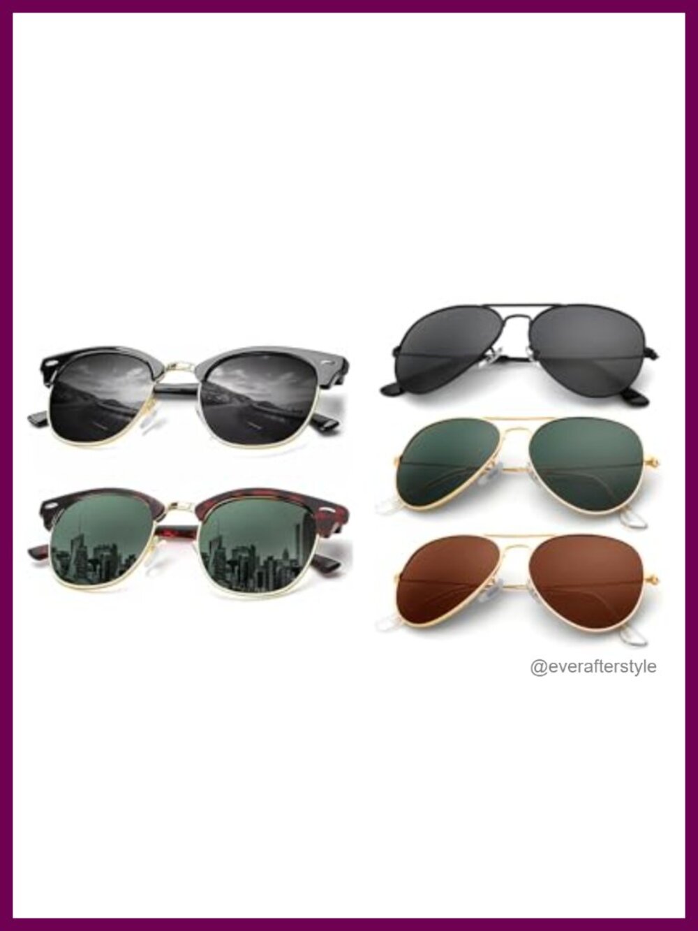 KALIYADI Polarized Aviator & Semi Rimless Sunglasses Bundle UV400
